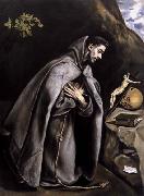 GRECO, El St Francis Meditating Sweden oil painting artist